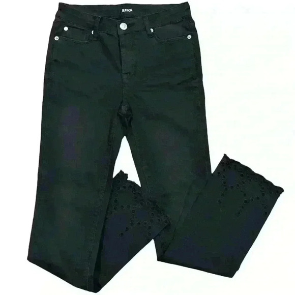 NWOT Hudson Youth Girls Sz 14 Rumor Ankle Stretch Denim Jeans Scalloped Hem - Picture 1 of 15